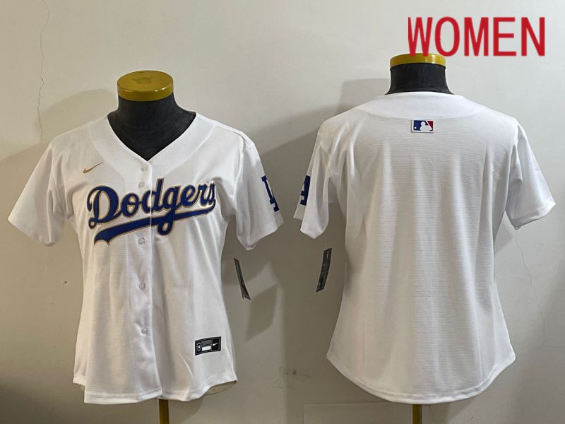 Women Los Angeles Dodgers Blank White Game 2024 Nike MLB Jersey style 12129